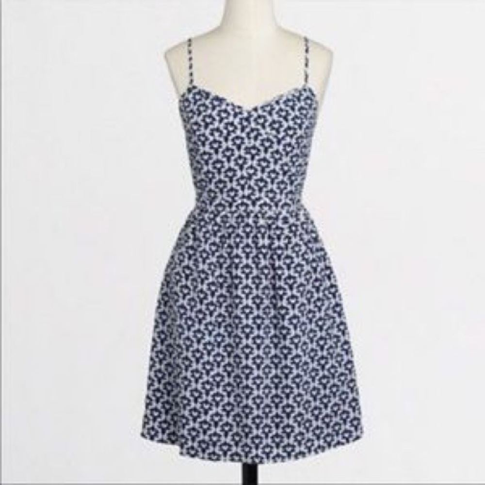 J Crew Navy and White Sundress